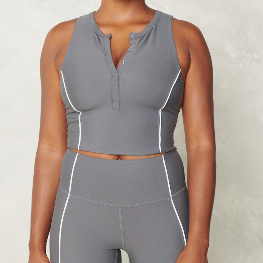 ABERCROMBIE YPB sculptLUX Curve Love Plunge Henley Slim Tank NWT - Picture 7 of 13